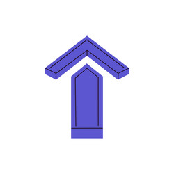 big arrow cursor line pointing direction vector image