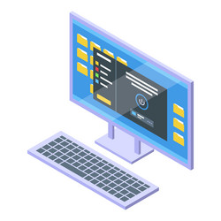 computer vpn icon isometric server network vector image