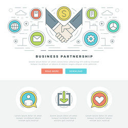 flat line business concept web site header vector