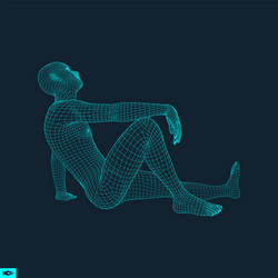 man in a thinker pose 3d model of vector image