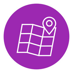 map with pointer line icon vector image