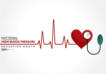 national high blood pressure hbp education month vector