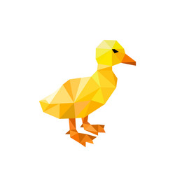 polygonal art image a duck logo vector