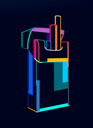 abstract open pack of cigarettes from multicolored vector