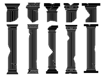 ancient columns design isolated on background vector