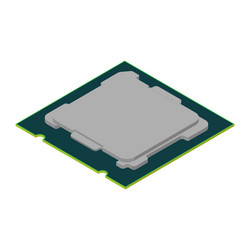 cpu computer processor isolated on white vector image