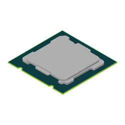 Cpu computer processor isolated on white vector