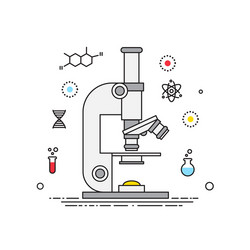 Microscope lines design science elements vector