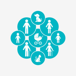 modern family design template with icons vector