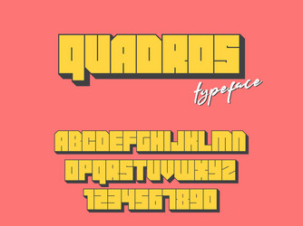 square block font latin letters and numbers vector image