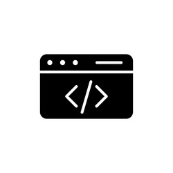 web code line icon isolated on white background vector image