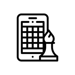 chess game icon thin linear style design isolated vector image