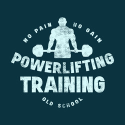 emblem with powerlifter silhouette Vector Image