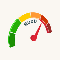 mood measuring device with arrow and scale vector image