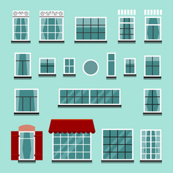 Single hung colonial style composite window set Vector Image