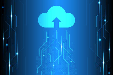 technology uploaded in the cloud concept vector image