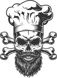 Chef Skull with Crossbones Vector Image