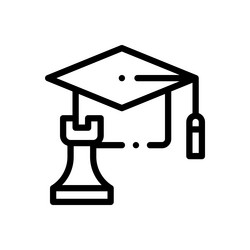 chess game icon thin linear style design isolated vector image
