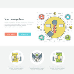 flat line business concept web site header vector image