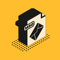 isometric msg file document download button vector image