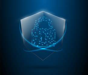 Concept shield and world shield cyber security Vector Image