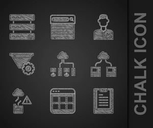 set computer network browser files server data vector image