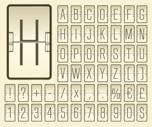 airport terminal mechanical scoreboard narrow vector