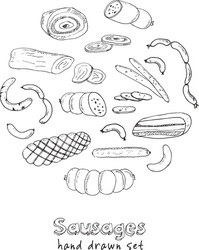 sausages set hand drawn vector