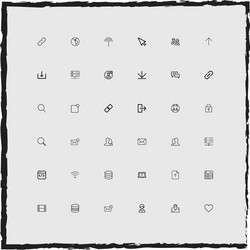 web simple linear icons set vector image