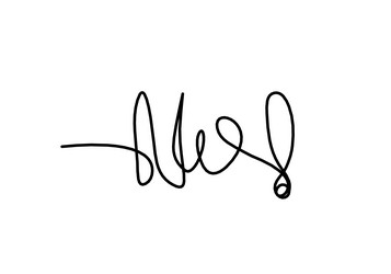 with exclamation mark as continuous line drawing vector image