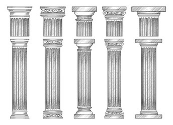 ancient columns design isolated on background vector image