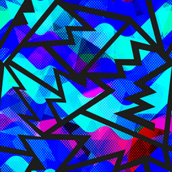 Blue neon geometric seamless pattern Royalty Free Vector