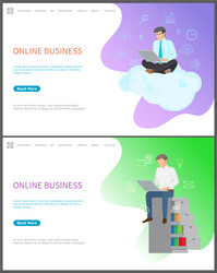 online business people busy with work web pages vector