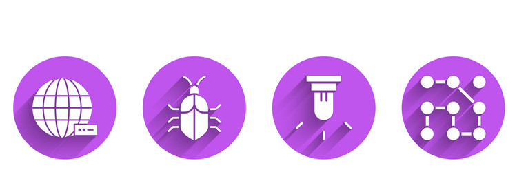 set social network system bug concept motion vector image