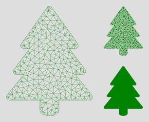 fir-tree mesh wire frame model and triangle vector image