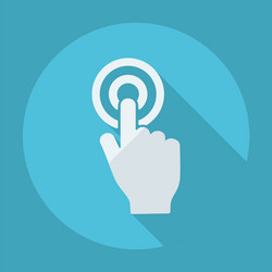 flat modern design with shadow hand pointer vector image