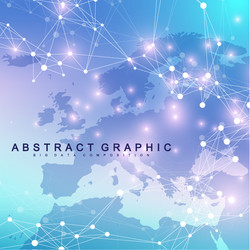 Geometric abstract background with connected line vector