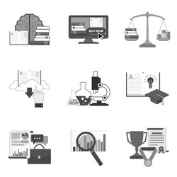 Set of education icons and symbols in trendy flat vector