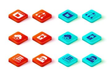 set server data web hosting hangar with servers vector image