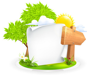 Spring Landscape with Pointer vector image