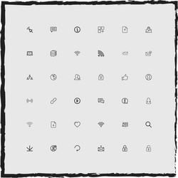 web simple linear icons set vector image