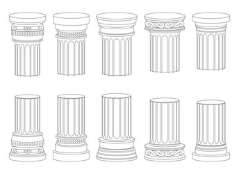 ancient columns design isolated on background vector