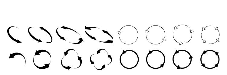 circle arrow icon set circular refresh vector image