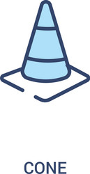 cone concept 2 colored icon simple line element vector image