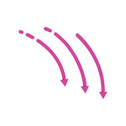 curved lines with cursors pointing twist turn vector image
