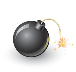 Exploding Bomb with Sparks vector image