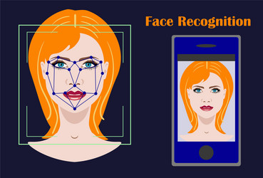 Face recognition - biometric security system Vector Image