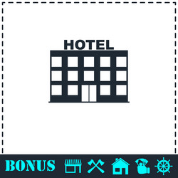 Hotel icon flat vector