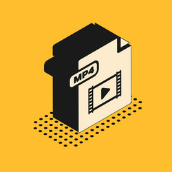 isometric mp4 file document download button vector