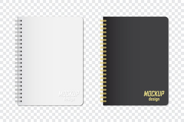 Mock up of notebook in two colors with shadow vector